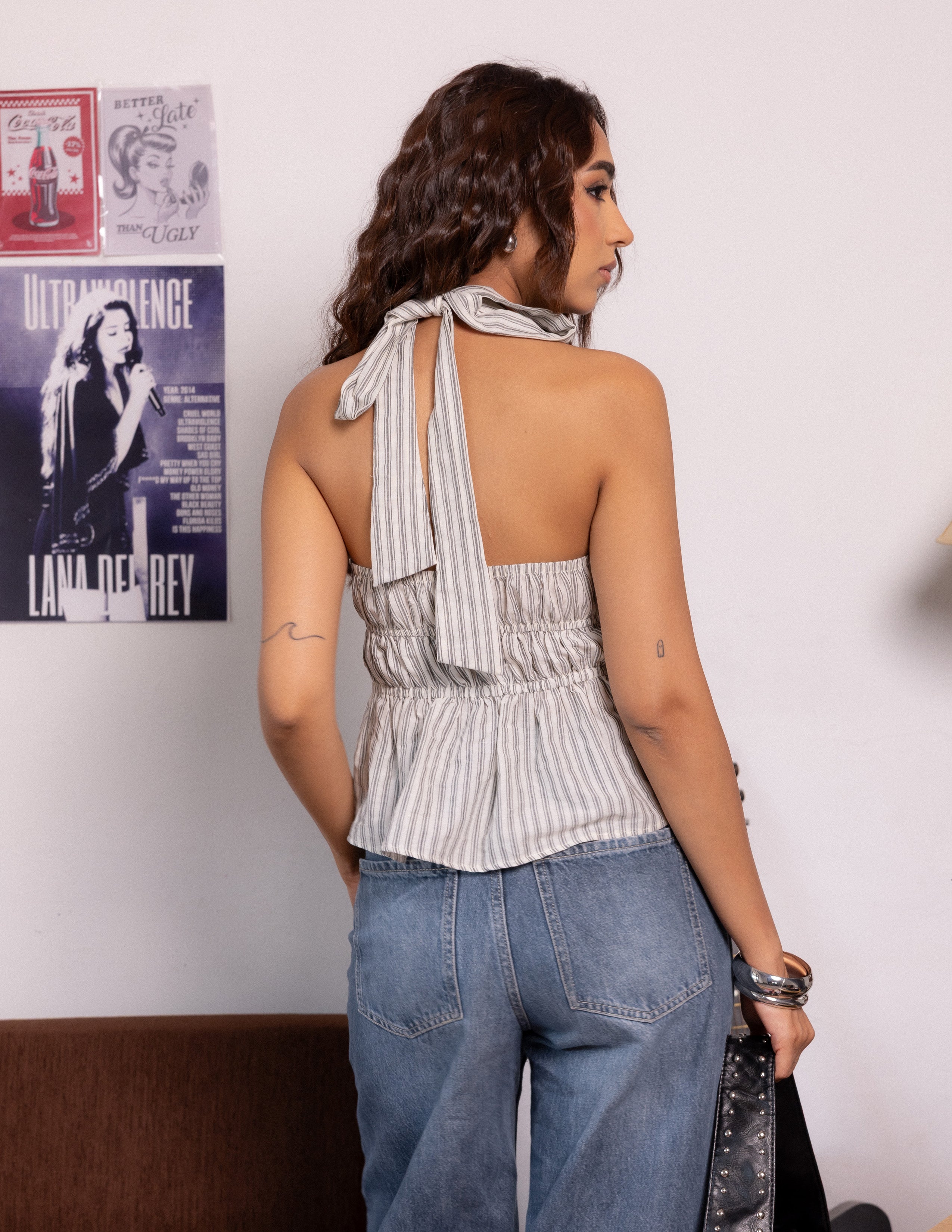 Front Tie Up Elasticated Top