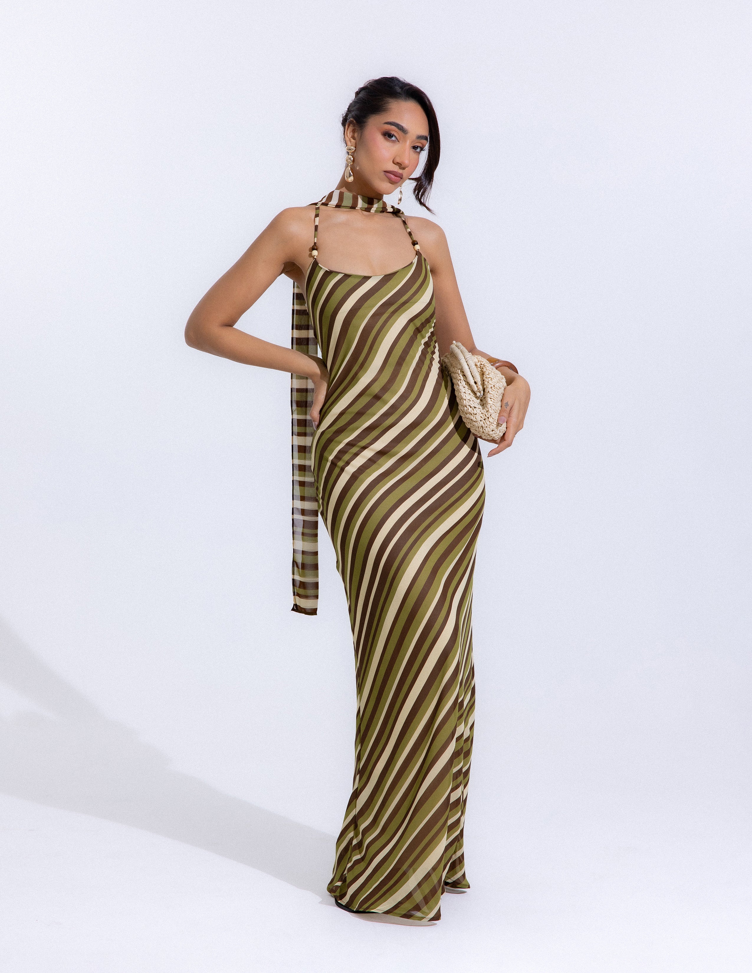 Beaded Bias Maxi Dress