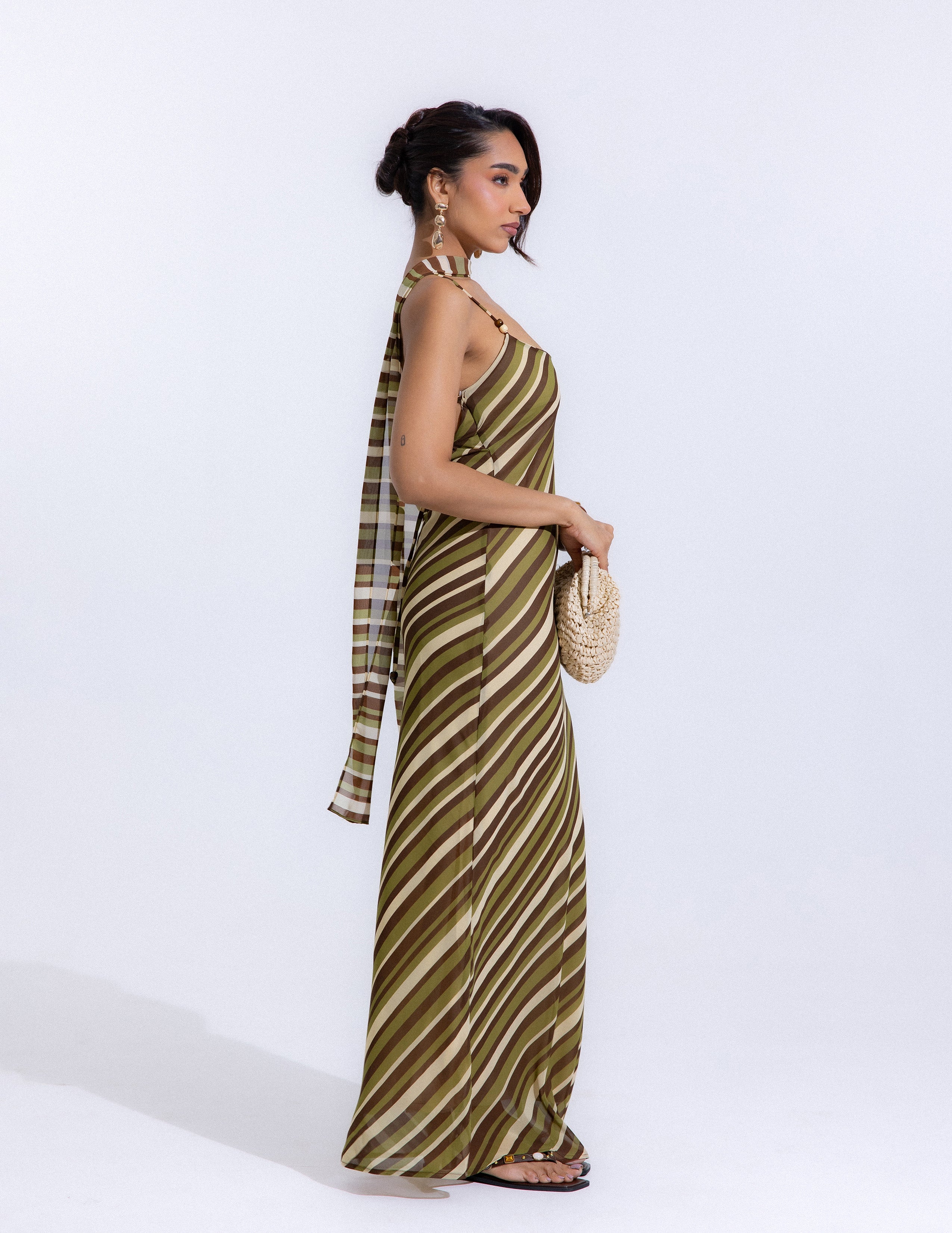 Beaded Bias Maxi Dress