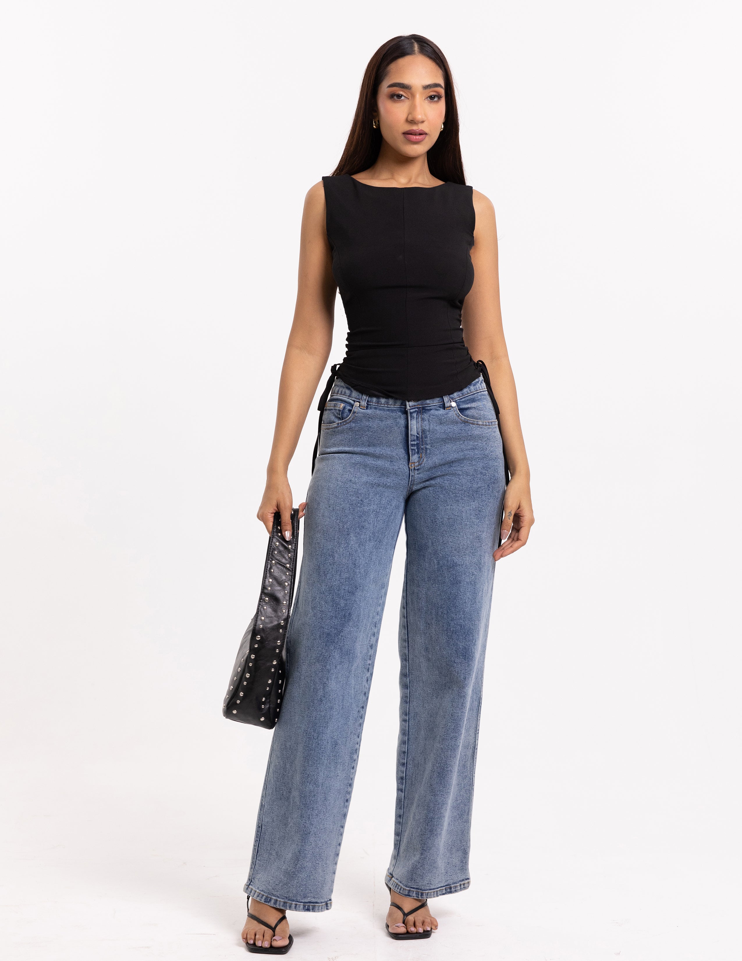 Side Back Loops With Tie Up Detailed Top