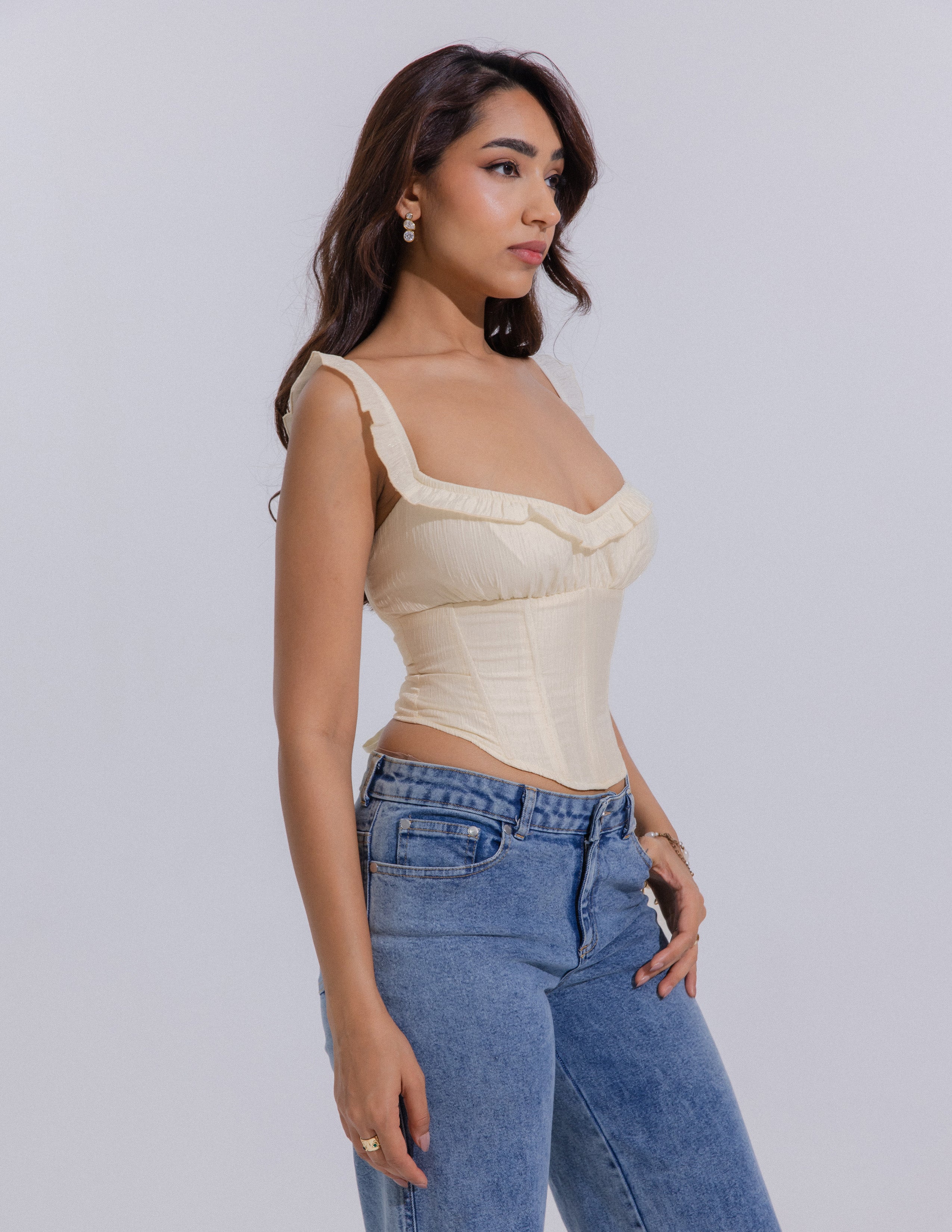 Frill Detailed Corset Top