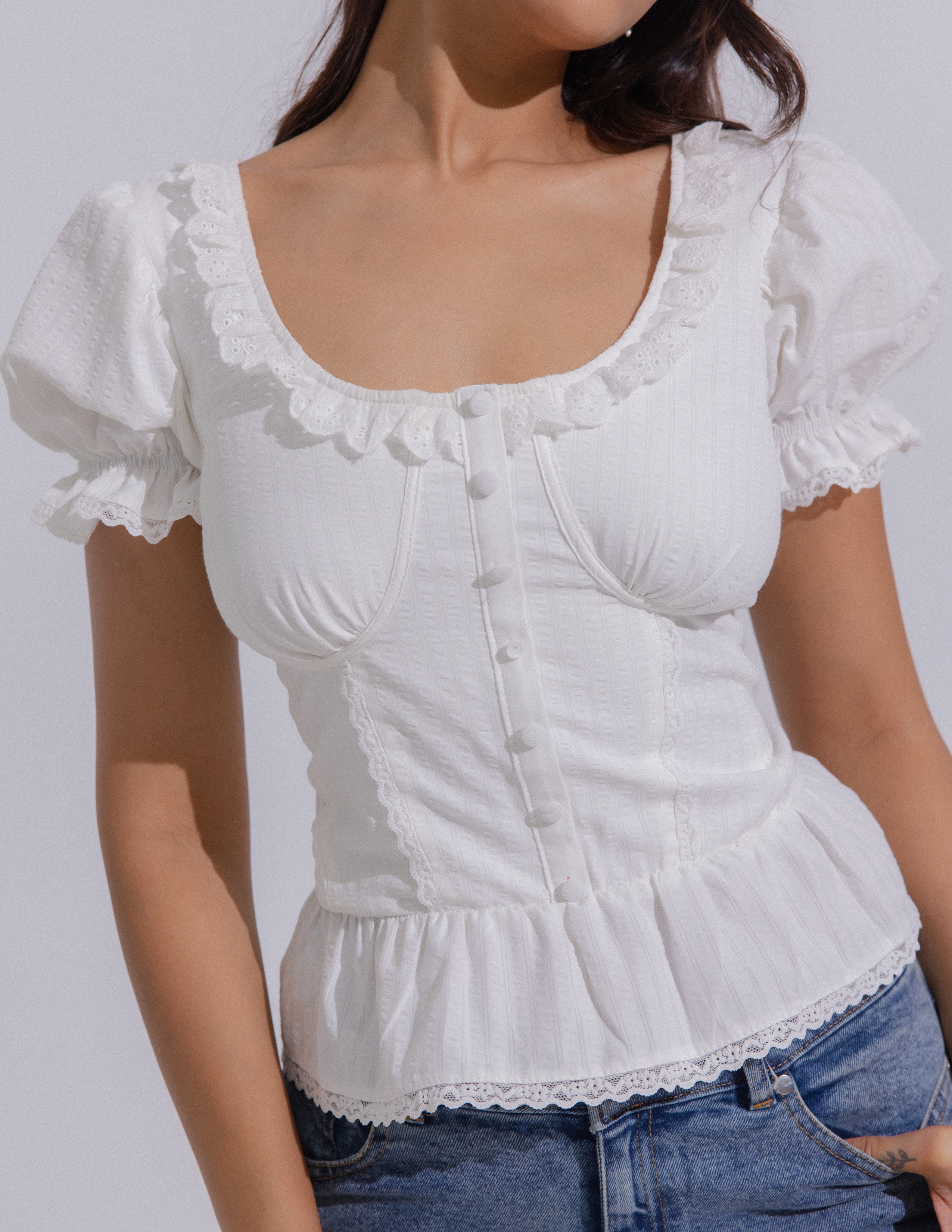 Puff Sleeved Corset Top