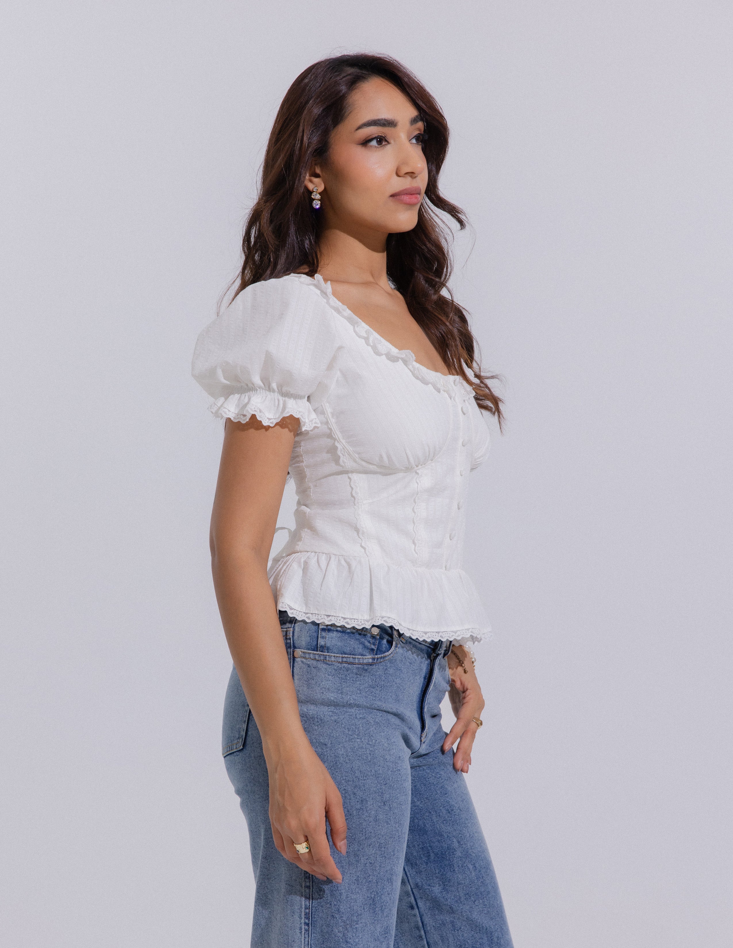 Puff Sleeved Corset Top