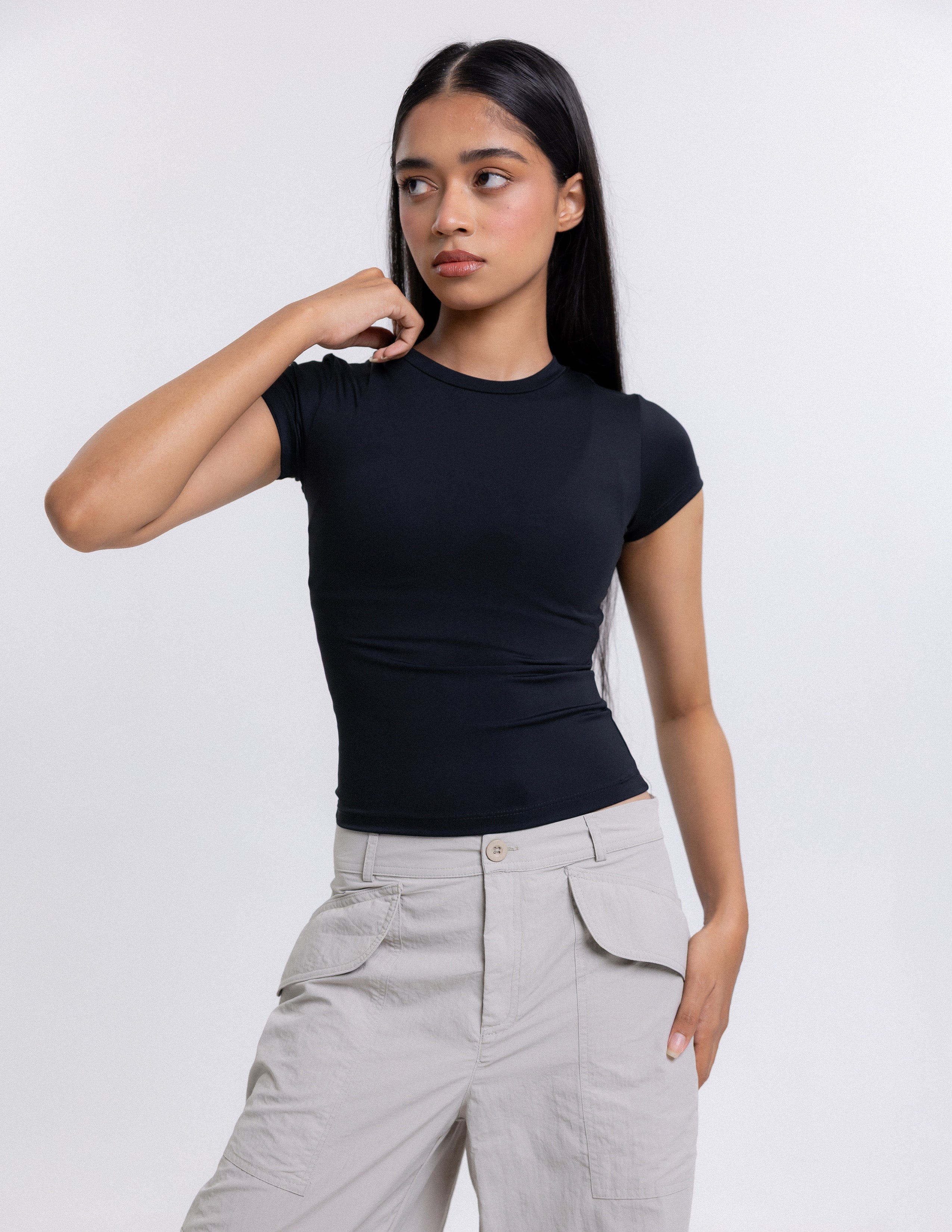 Rue High Neck Fitted Top