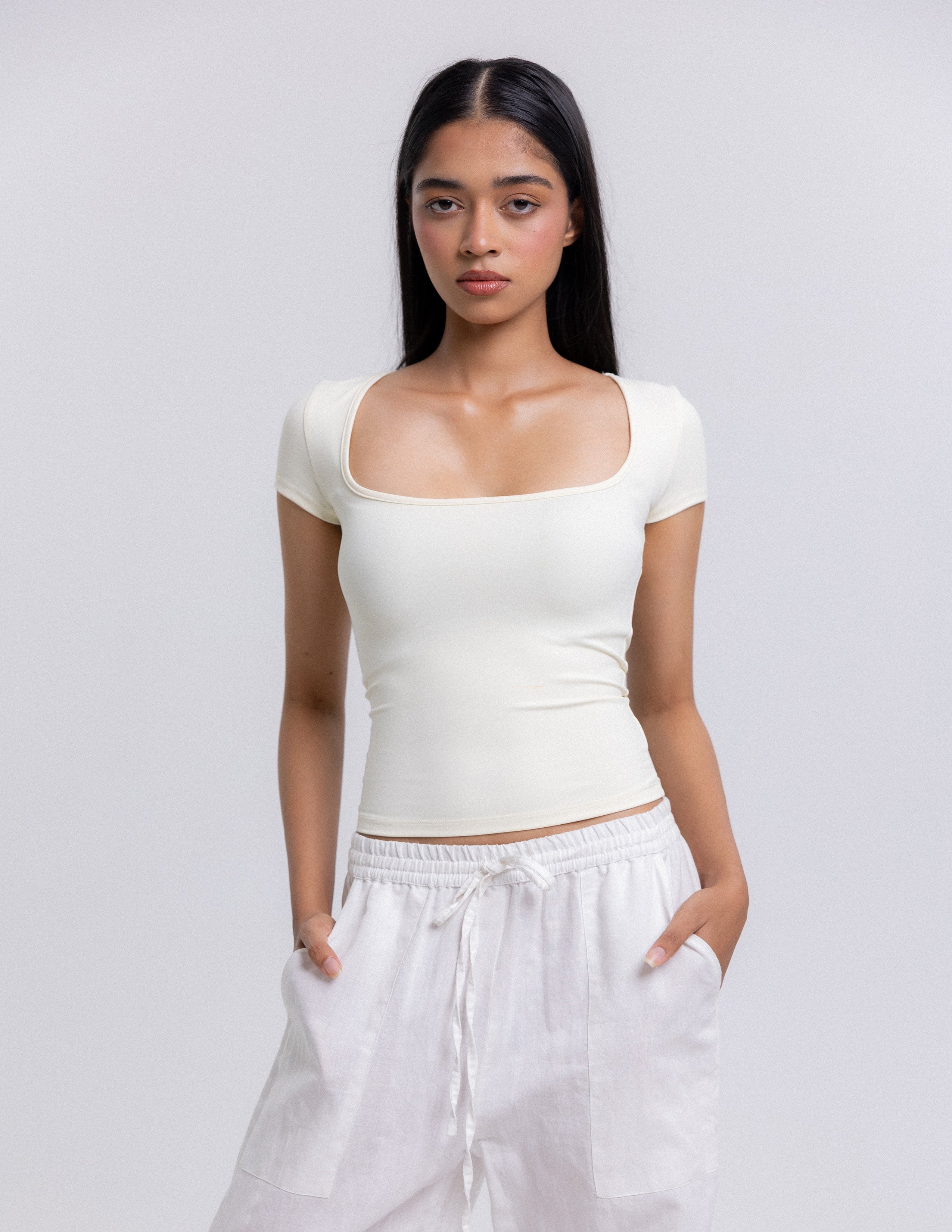 Lilly Square Neck Fitted Top