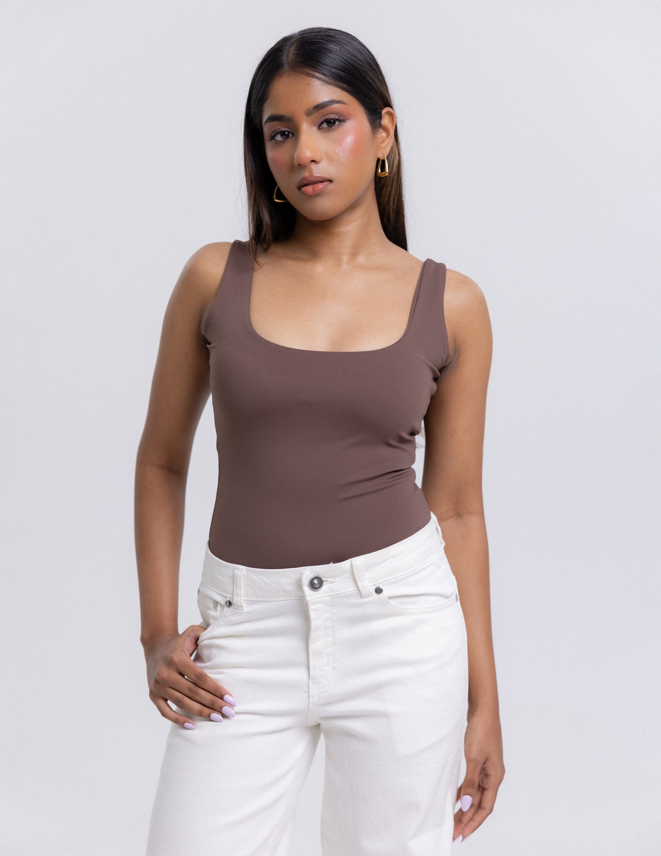 Andy Square Neck Fitted Bodysuit