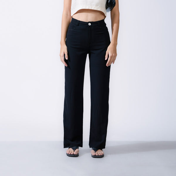 Front Pleated Tie Up Detailed Wide Leg Pant