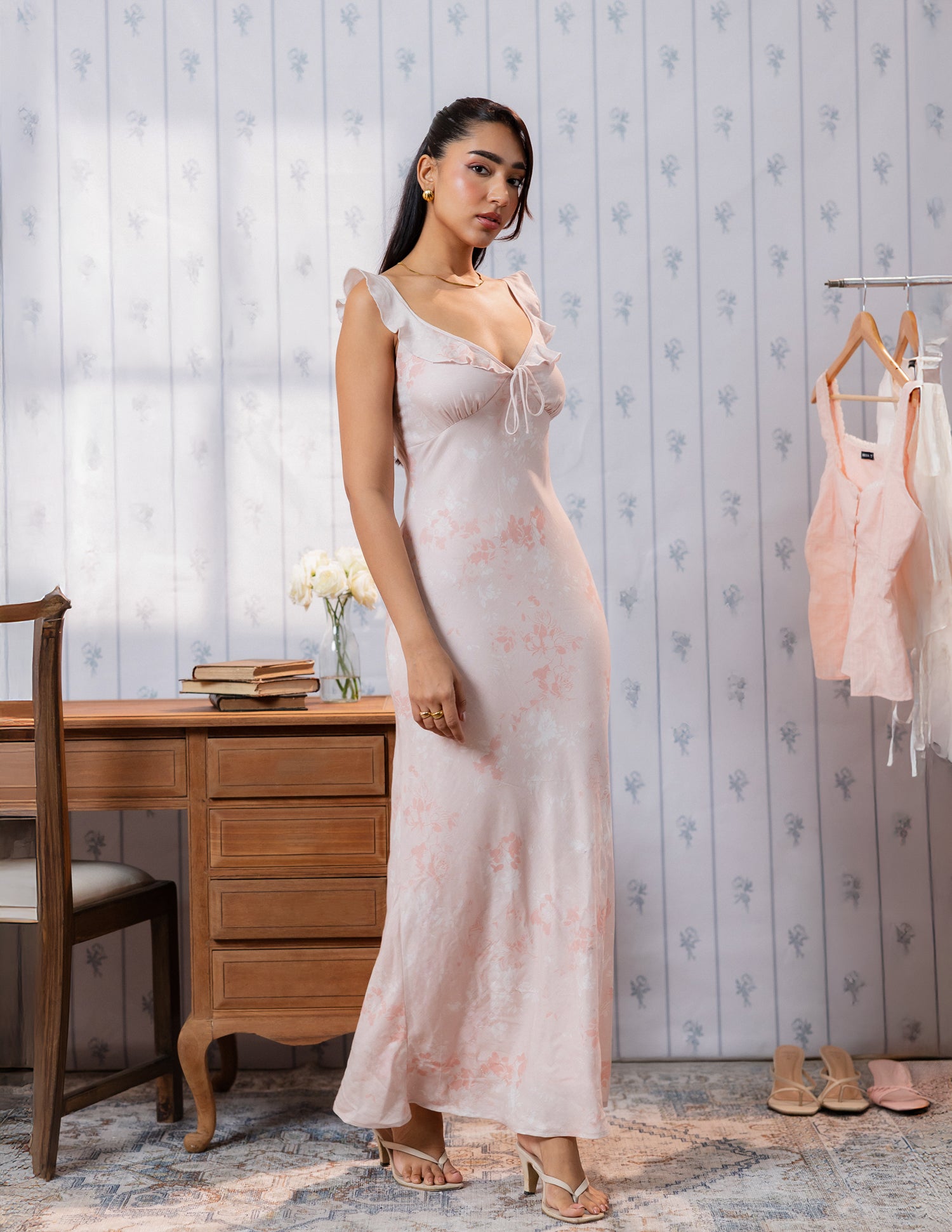 Bustier Detail Maxi Dress