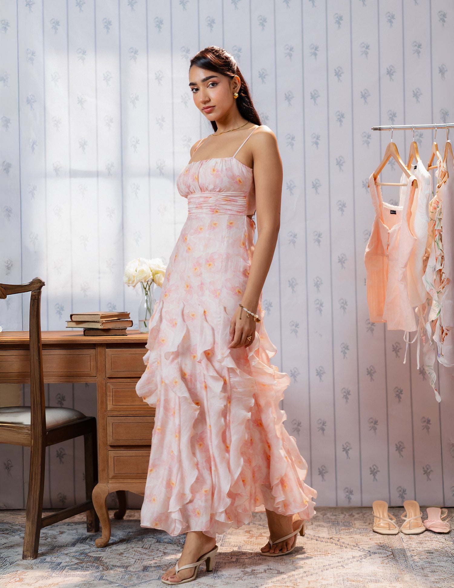 Ruffle Detail Maxi Dress