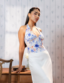 Halter Neck Bustier Top