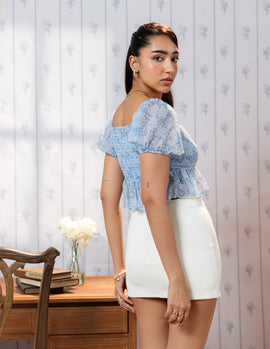 Bustier Detail Peplum Top