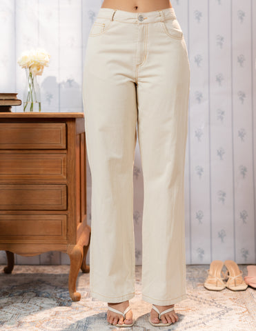 Mid Waist Wide Leg Pant