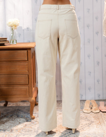 Mid Waist Wide Leg Pant