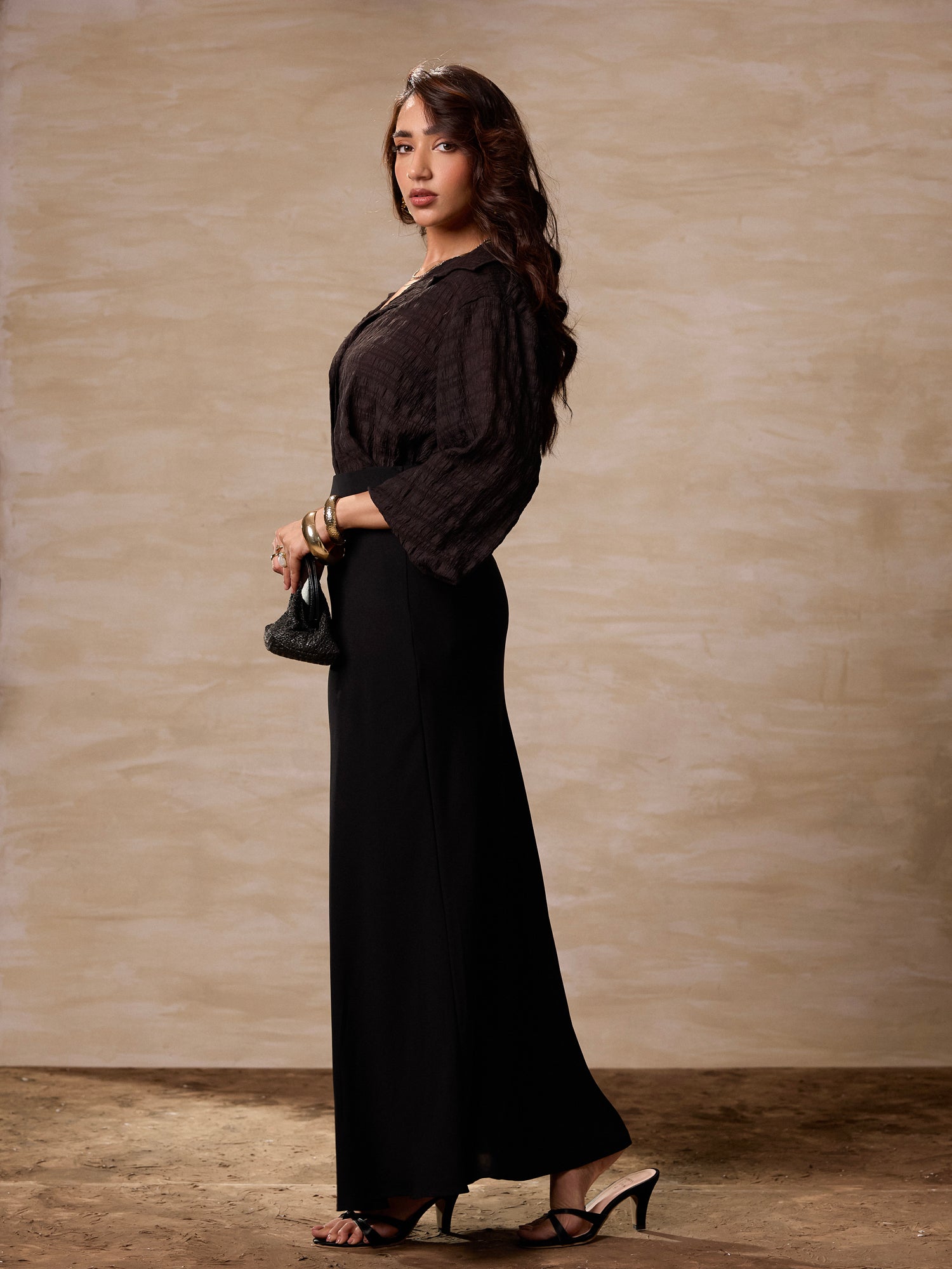 Balloon Sleeve Button Down Top