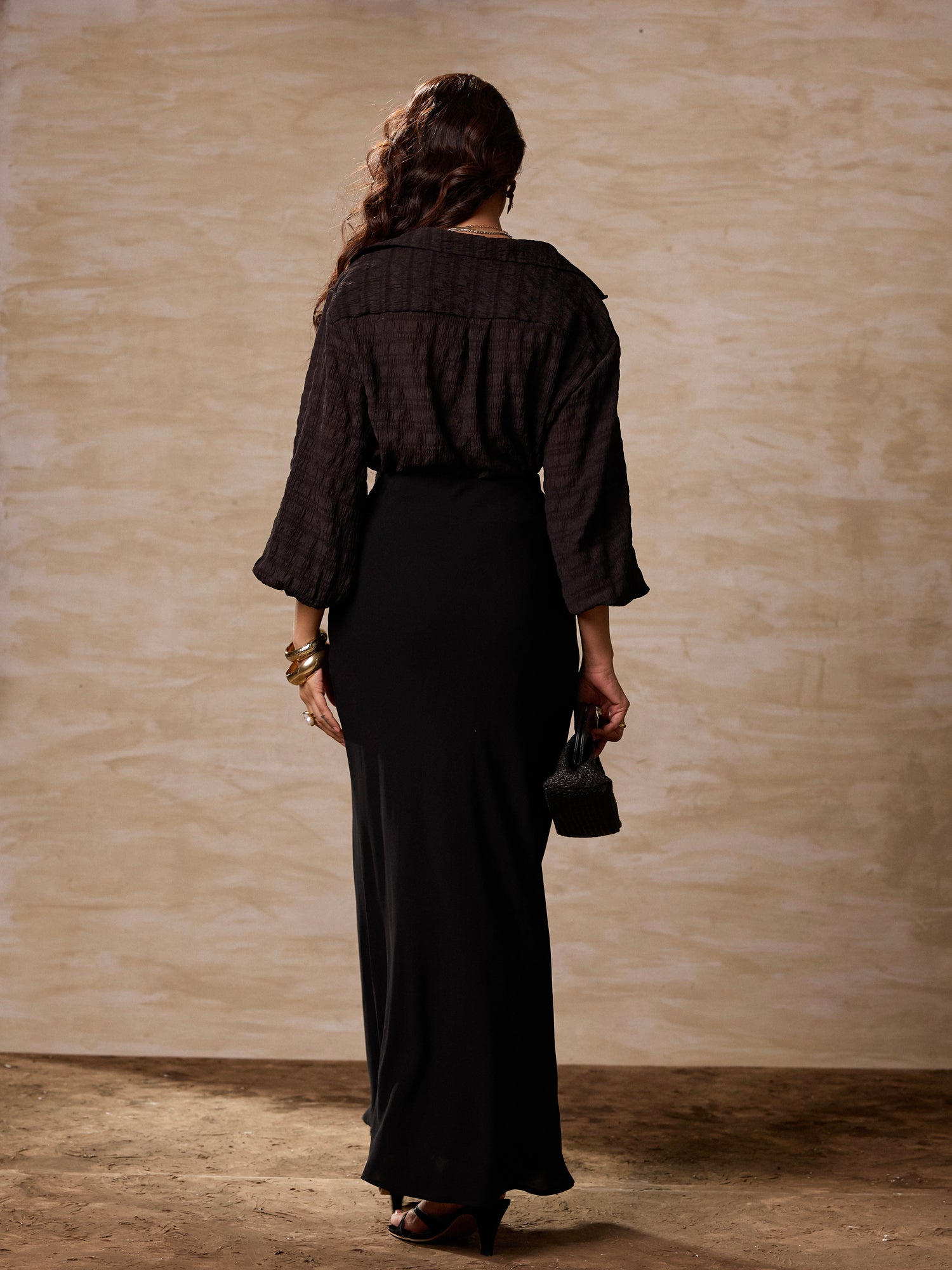 Balloon Sleeve Button Down Top