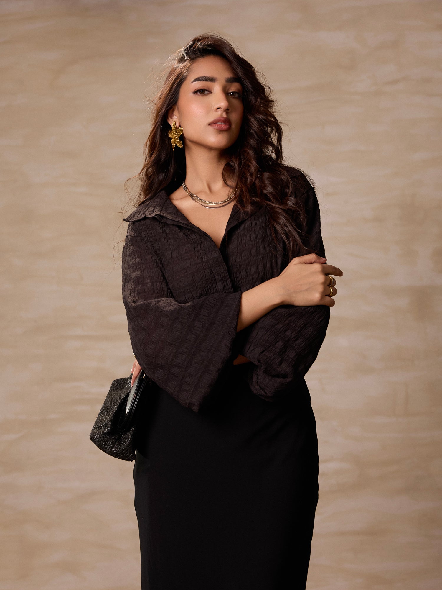 Balloon Sleeve Button Down Top