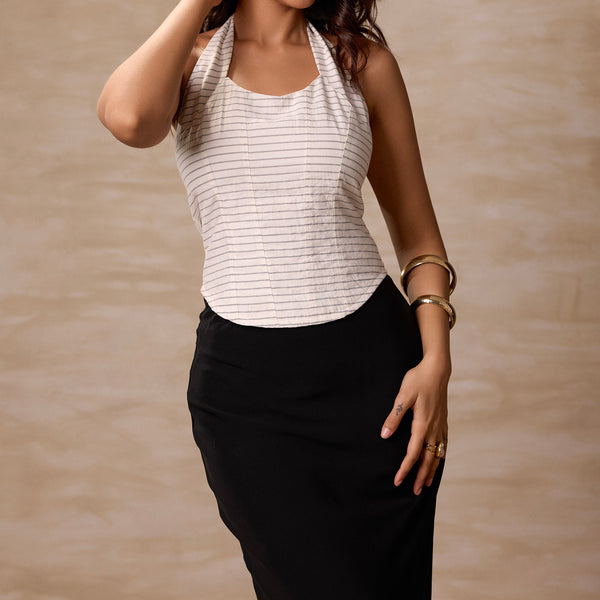 Halter Neck Back Smocking Top