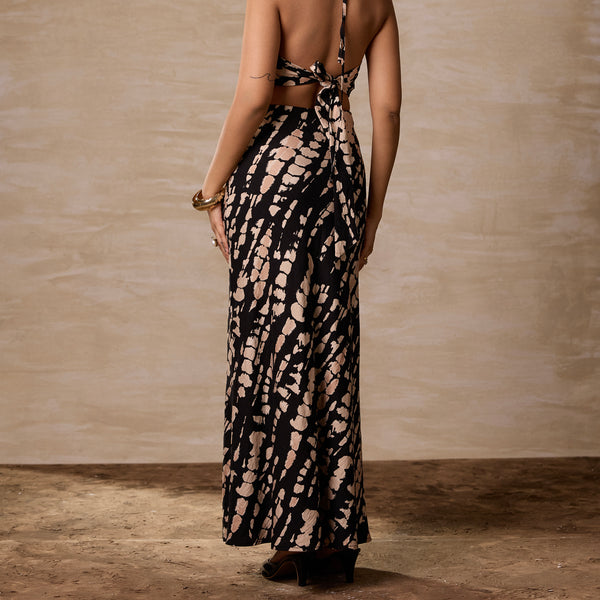 Printed Bias Maxi Skirt