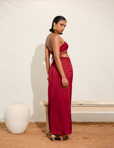 Ruched Detailed Maxi Skirt