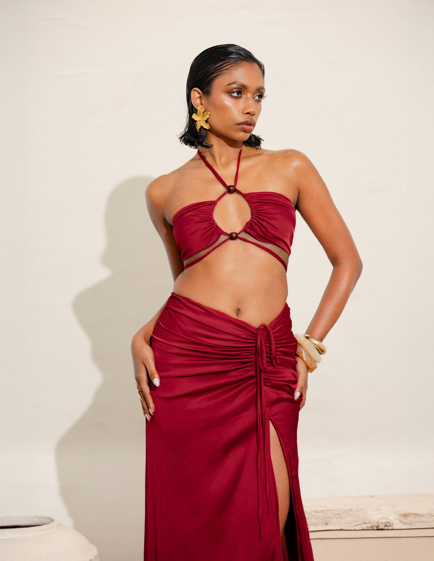 Tie Up Detailed  Bustier Top