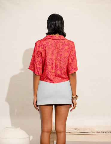 Printed Crop Shirt