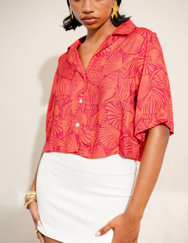 Printed Crop Shirt