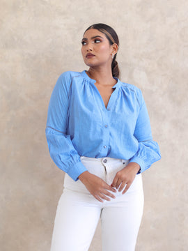 Button Down Lace  Detail  Top