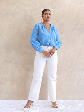 Button Down Lace  Detail  Top