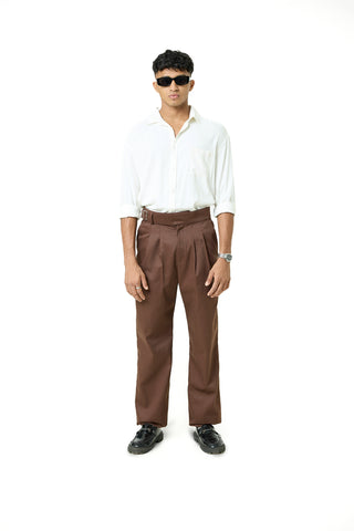 Self fabric belt detailed pant