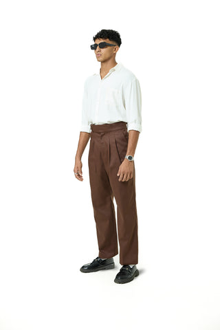 Self fabric belt detailed pant