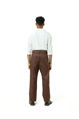 Self fabric belt detailed pant