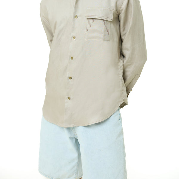 Pocket seam detailed regular fit shirt