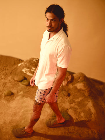 Short Sleeve Regular Fit Camp Collar Shirt