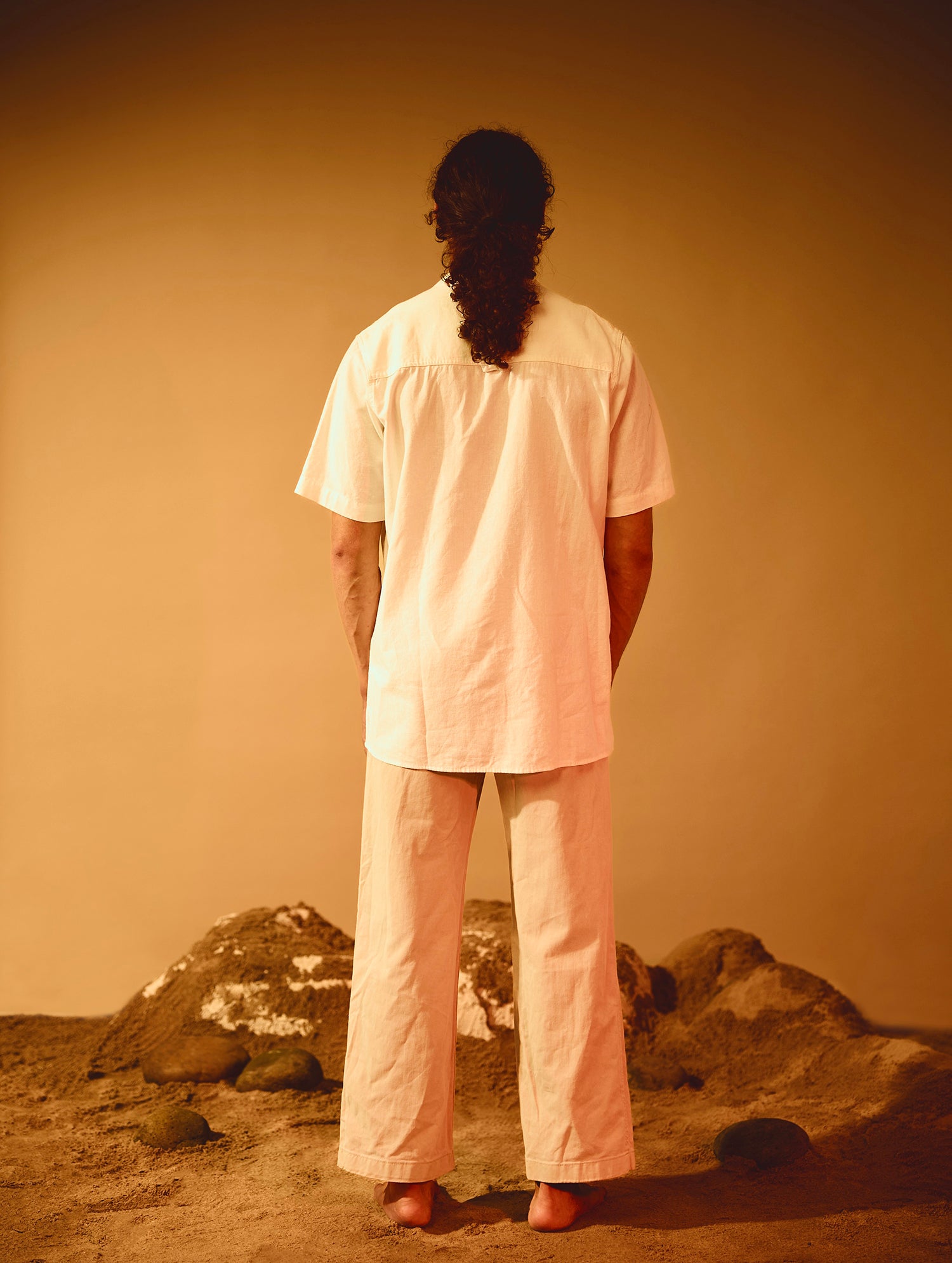 Short Sleeve Cut and Sew Detailed Oversize Shirt