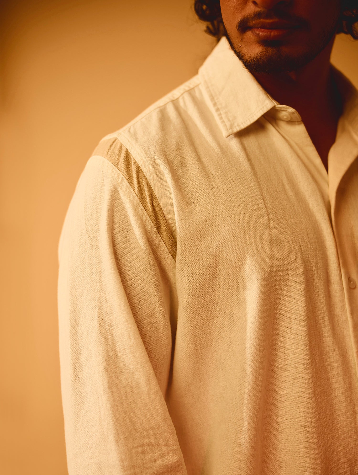 Long Sleeve Shoulder Stripe Detailed Shirt