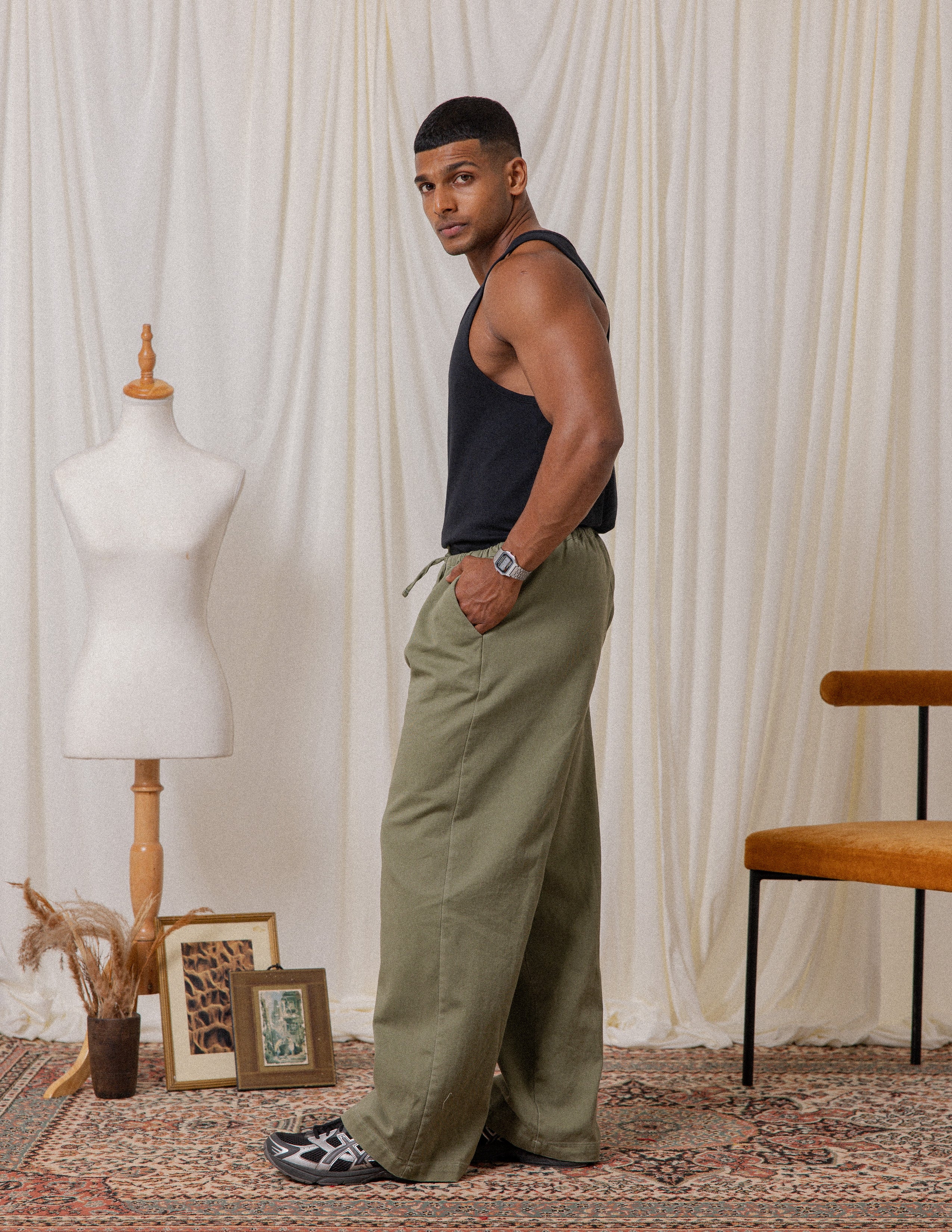 Straight Leg Loose Fit Drawstring Pant