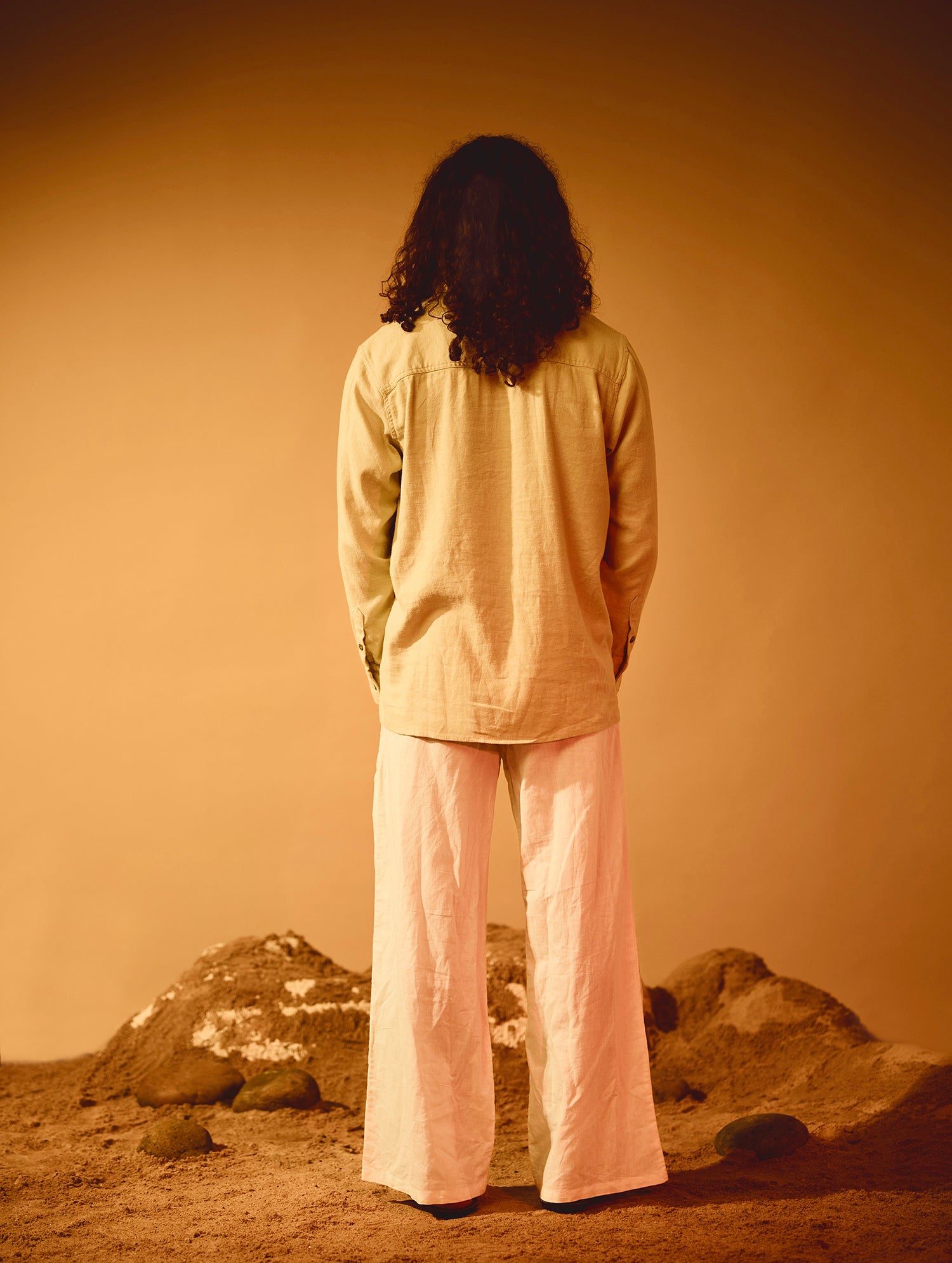 Long Sleeve V Neck Collar Shirt