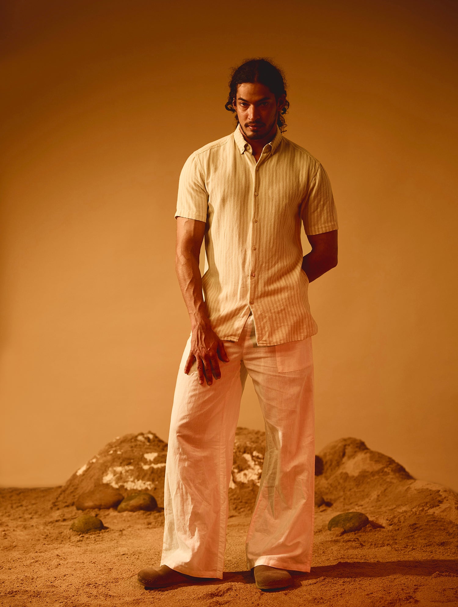 Stripe Detailed Button Down Slim Fit Shirt