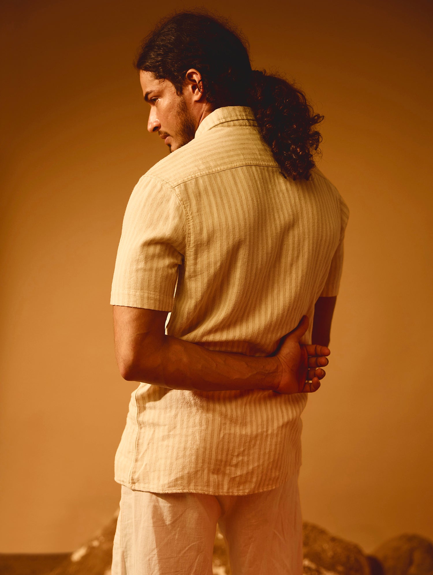 Stripe Detailed Button Down Slim Fit Shirt