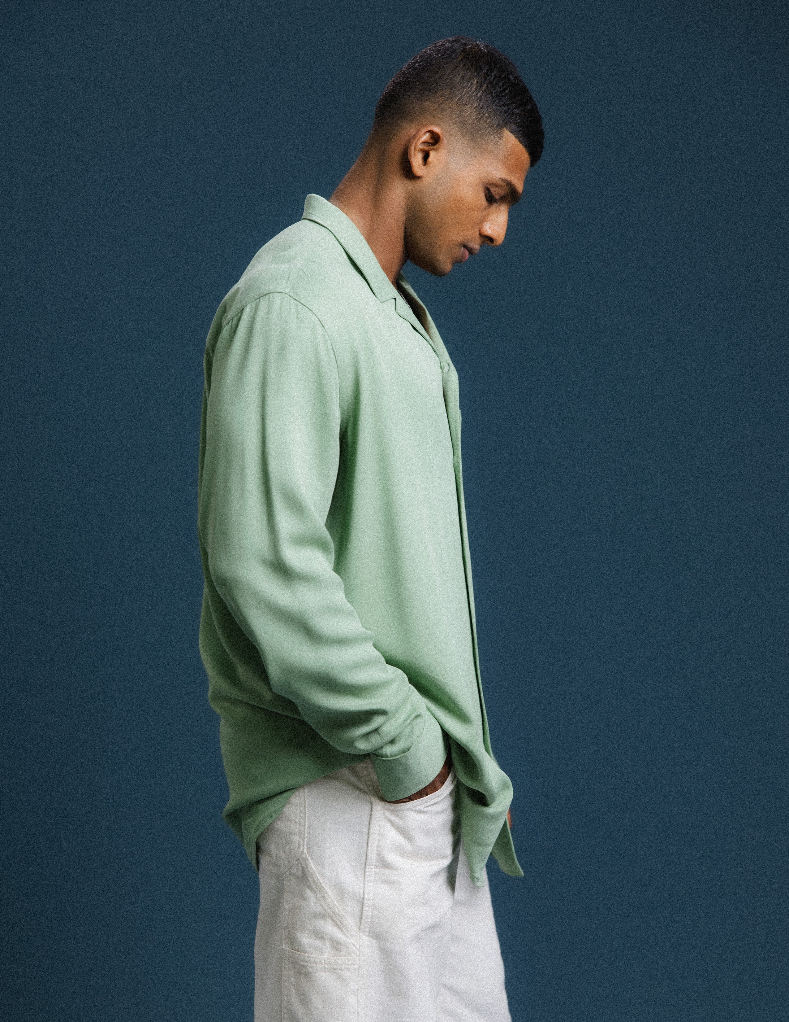 Oversized Camp collar Long Sleeve Shirt