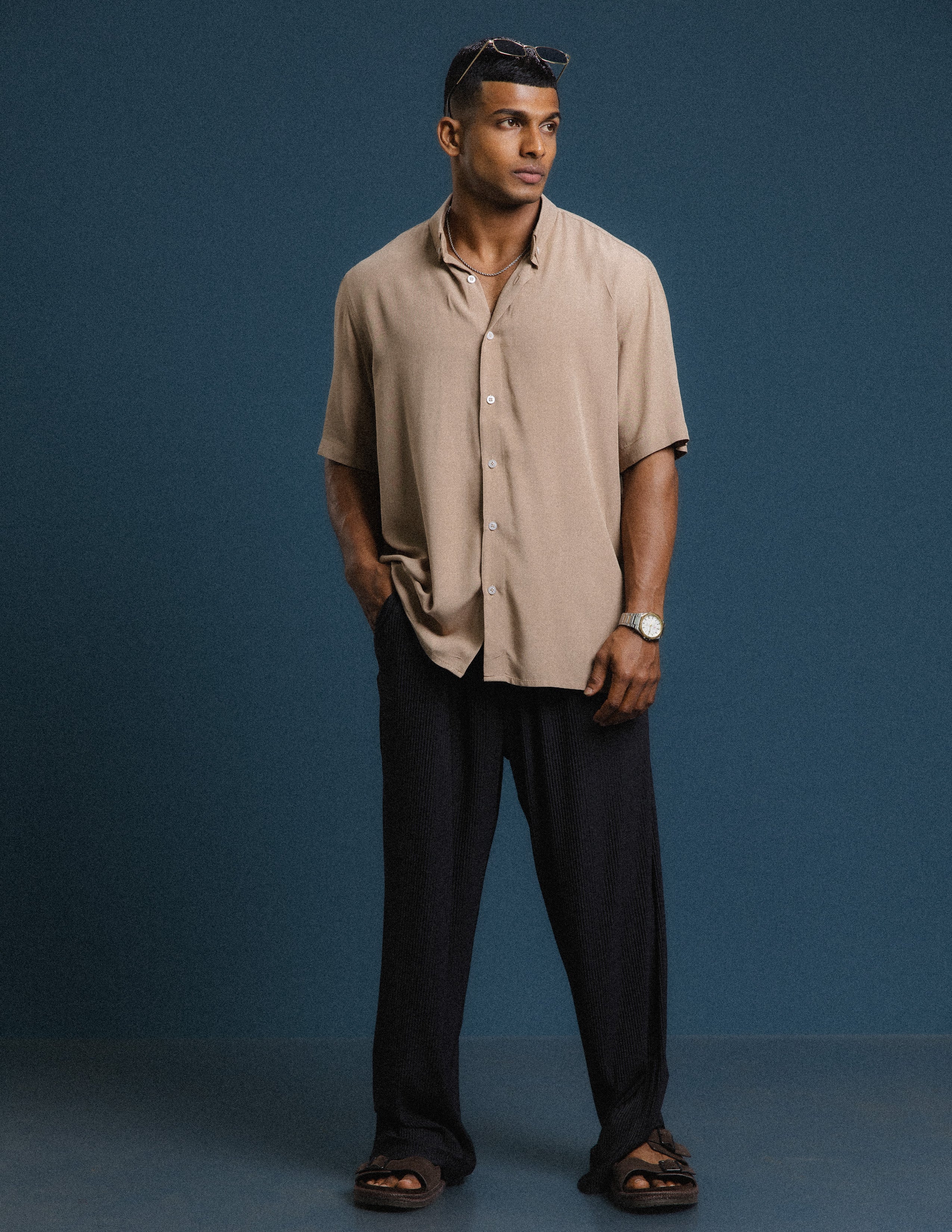 Oversized Button Down Short Sleeve Shirt