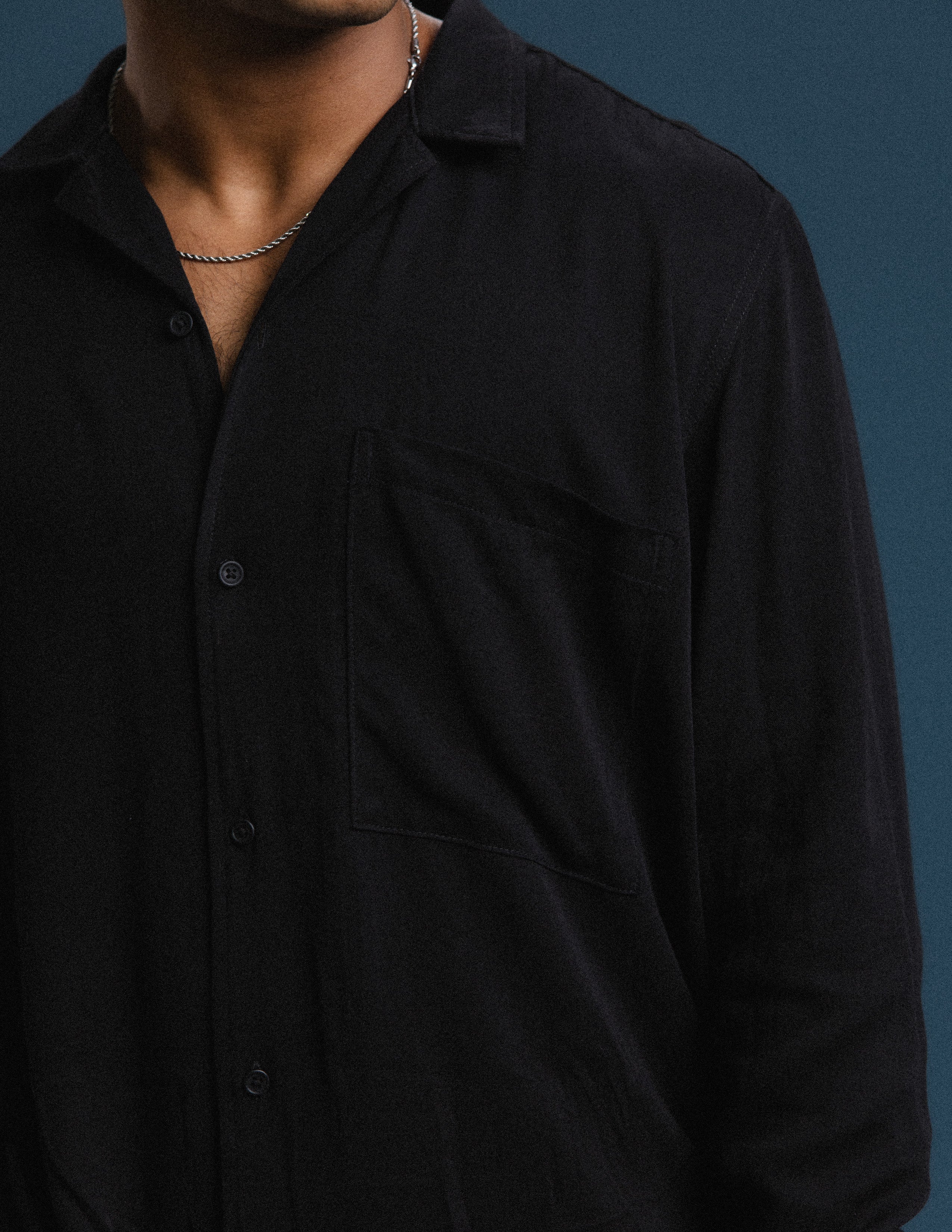 Oversized Camp collar Long Sleeve Shirt