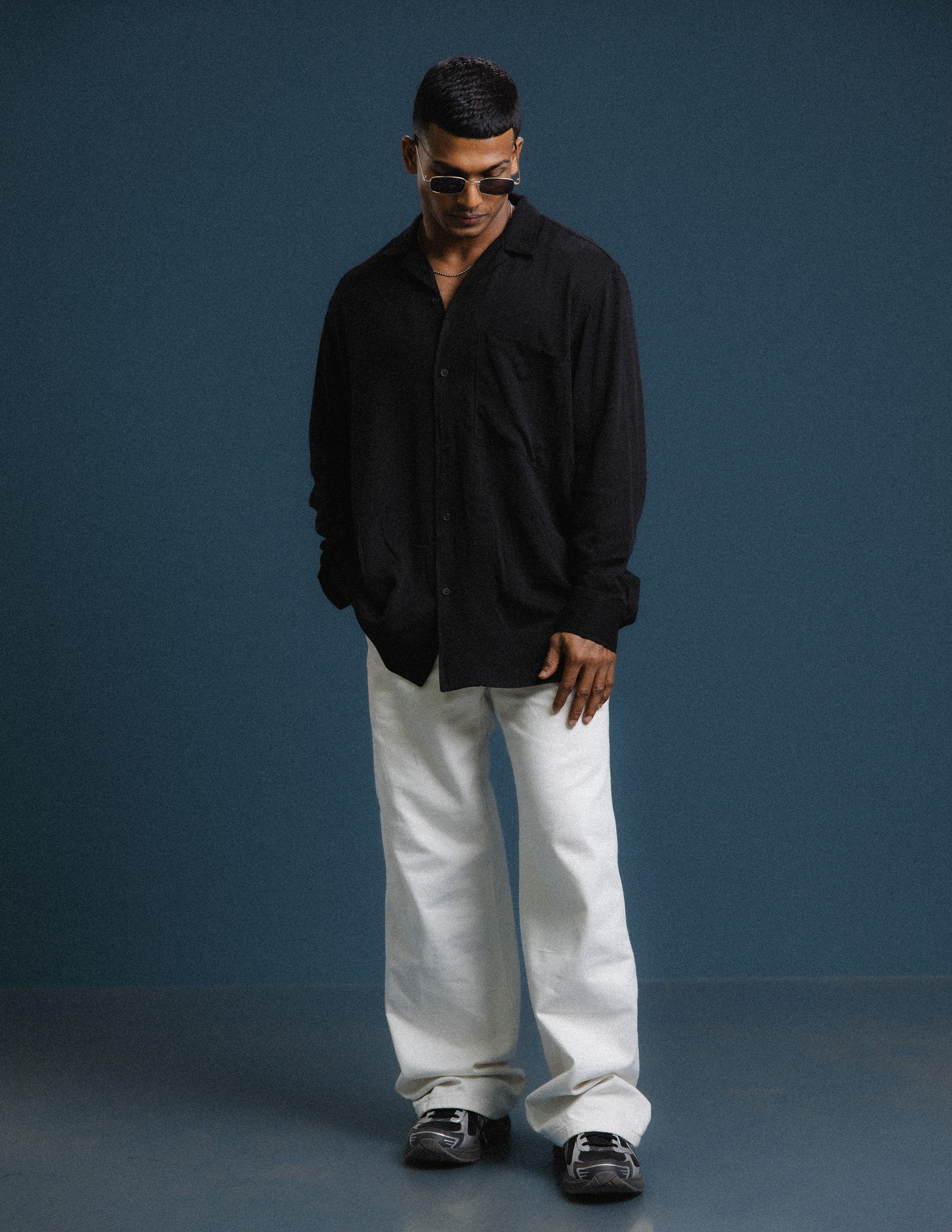 Oversized Camp collar Long Sleeve Shirt