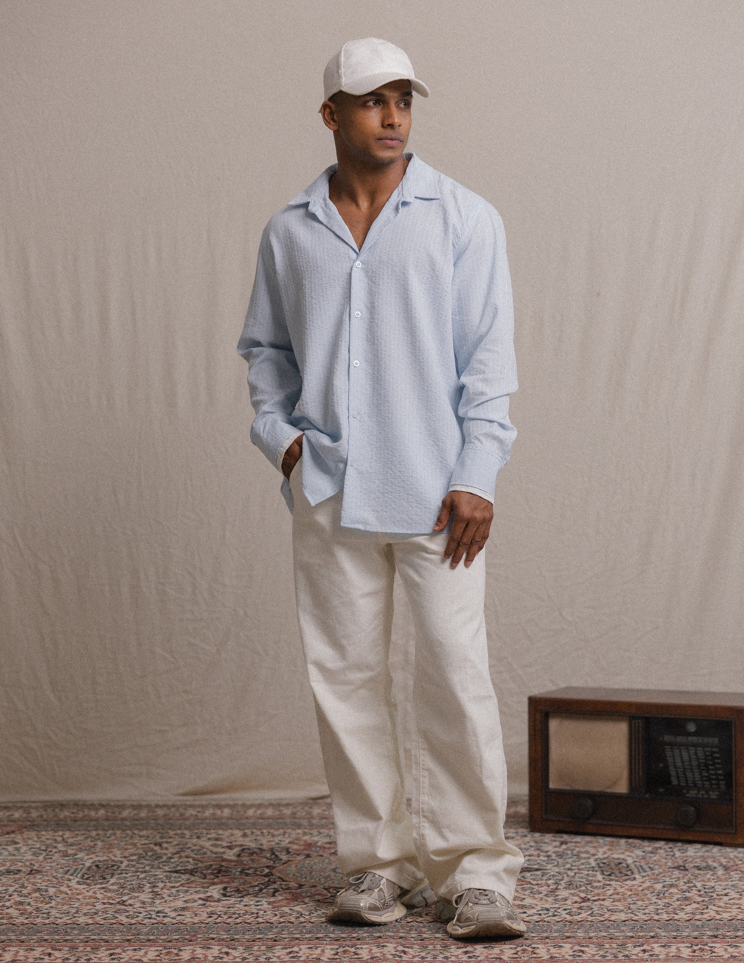 Contrast cuff detail long sleeve shirt