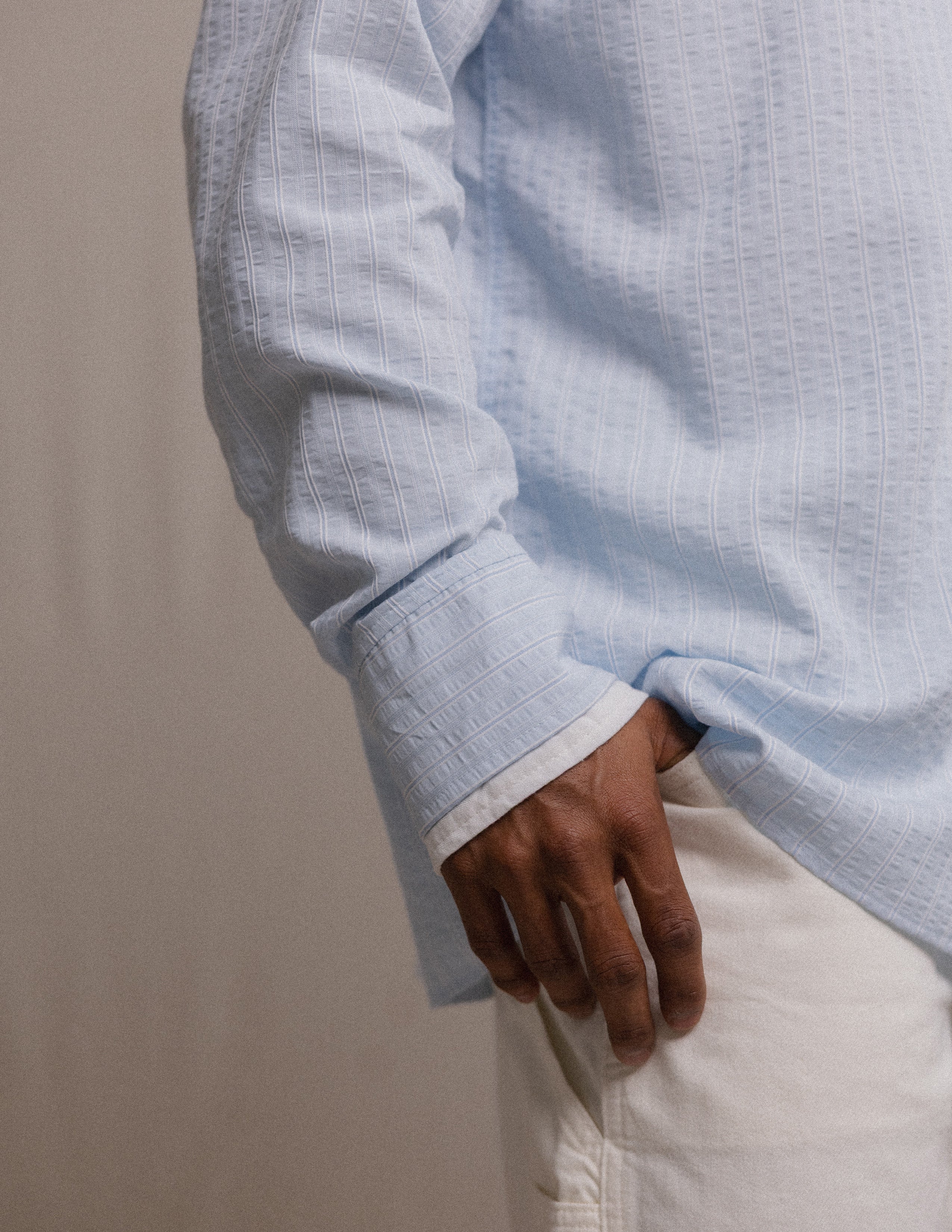 Contrast cuff detail long sleeve shirt