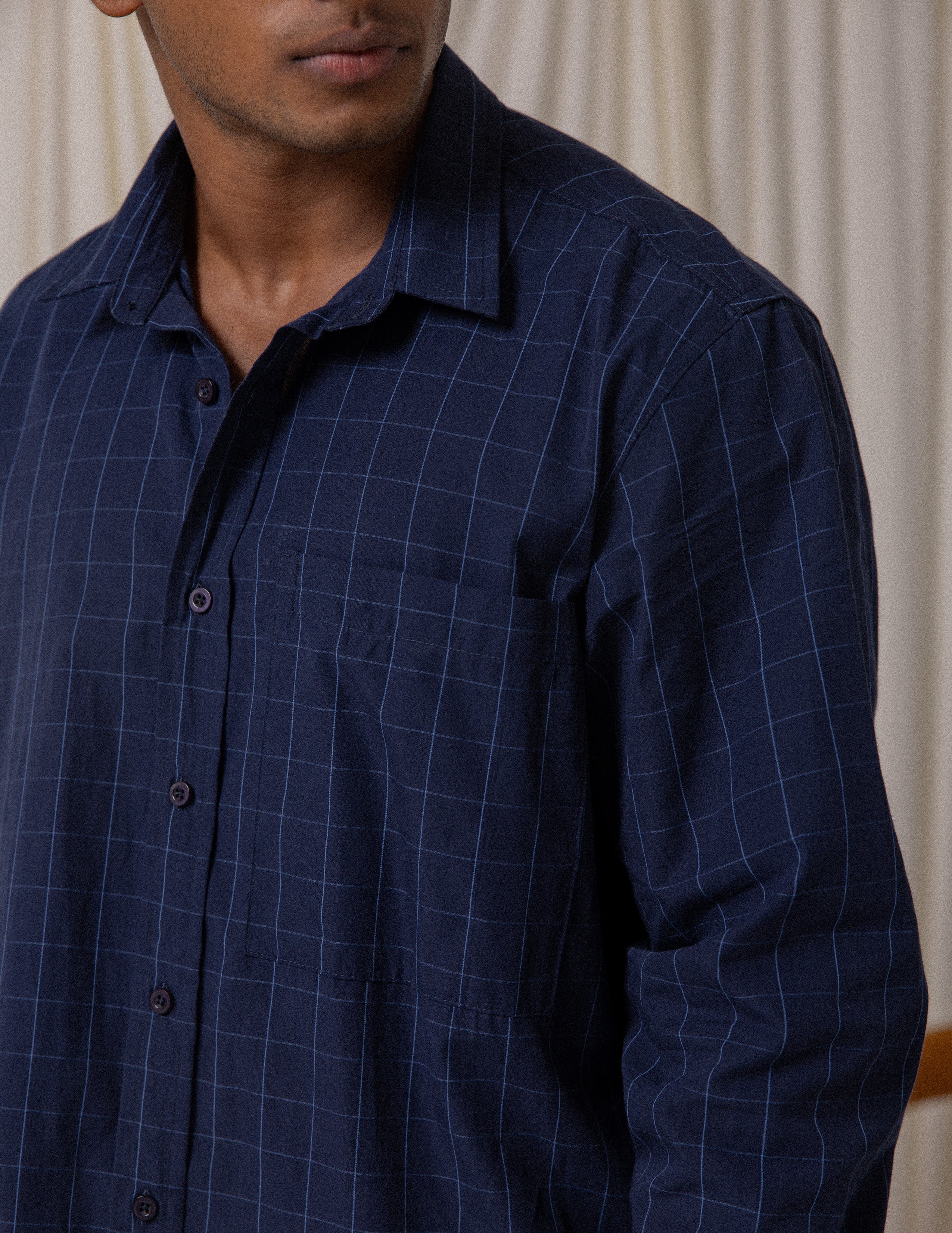 Contrast Loop Detail Regular Fit Long Sleeve Shirt