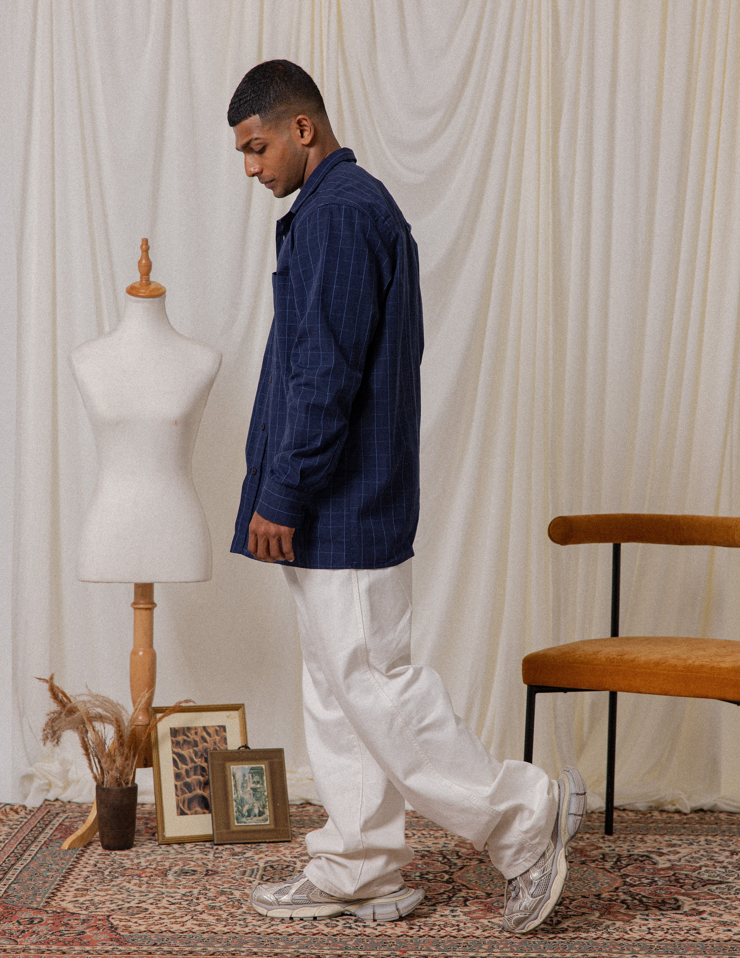 Contrast Loop Detail Regular Fit Long Sleeve Shirt