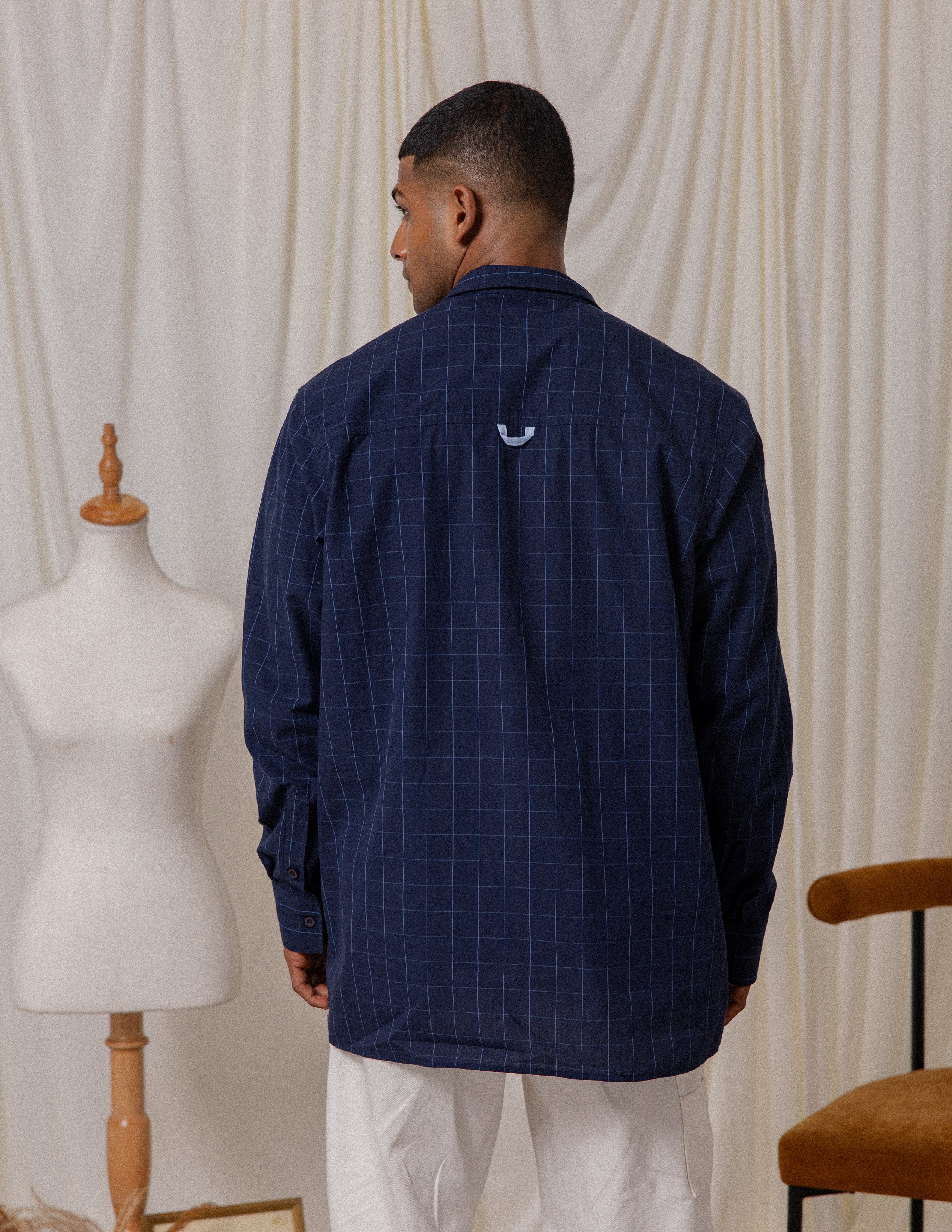 Contrast Loop Detail Regular Fit Long Sleeve Shirt