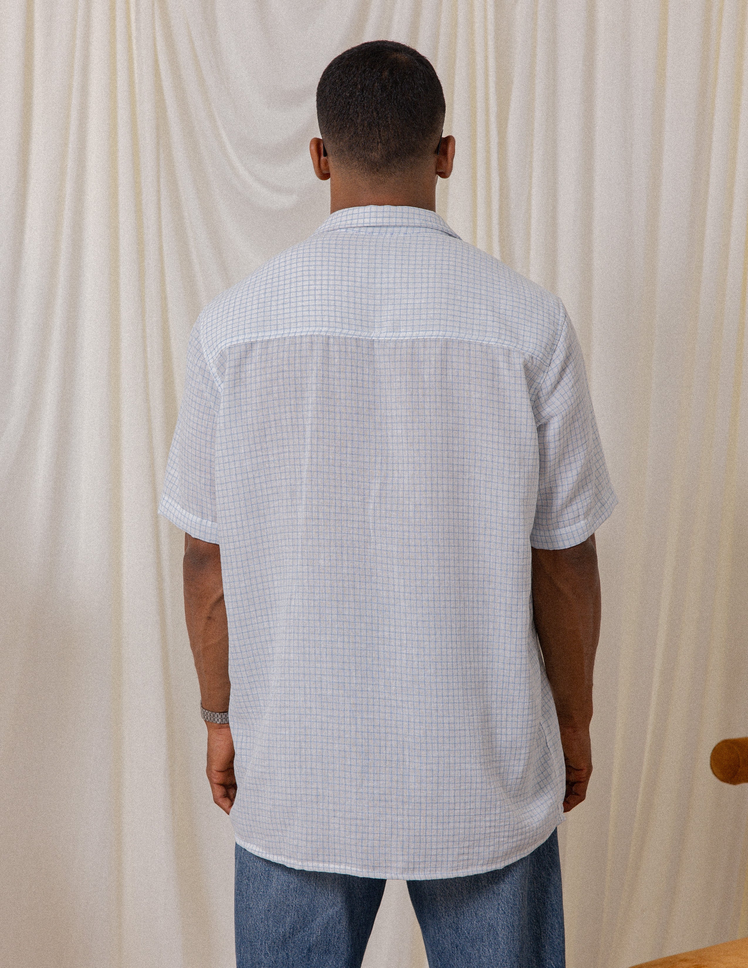 Oversized Short Sleeve Check Shirt