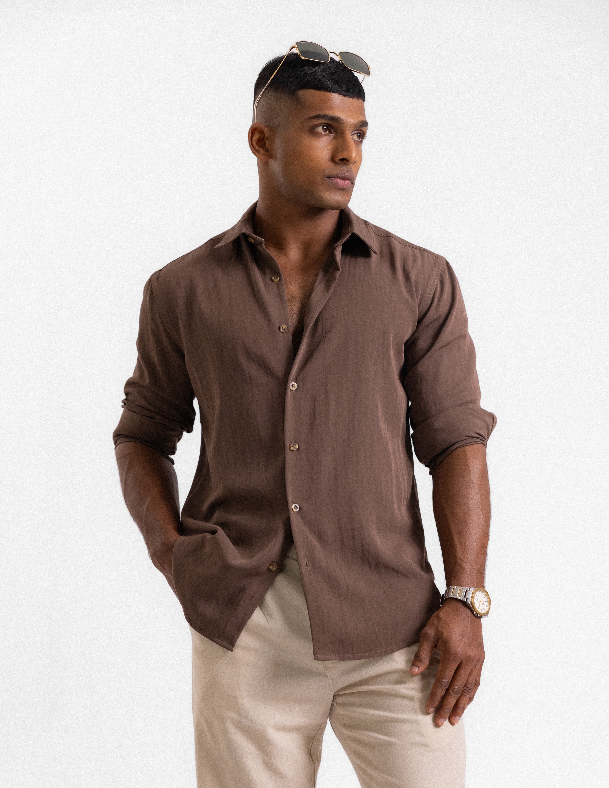 Regular fit long sleeve shirt